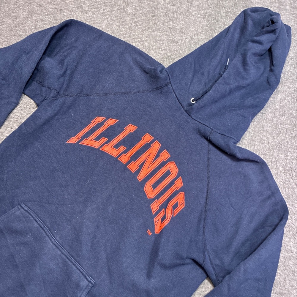 Vintage Illinois University Discus Athletic Hoodie Mens XL Blue 90s Heavy Thick